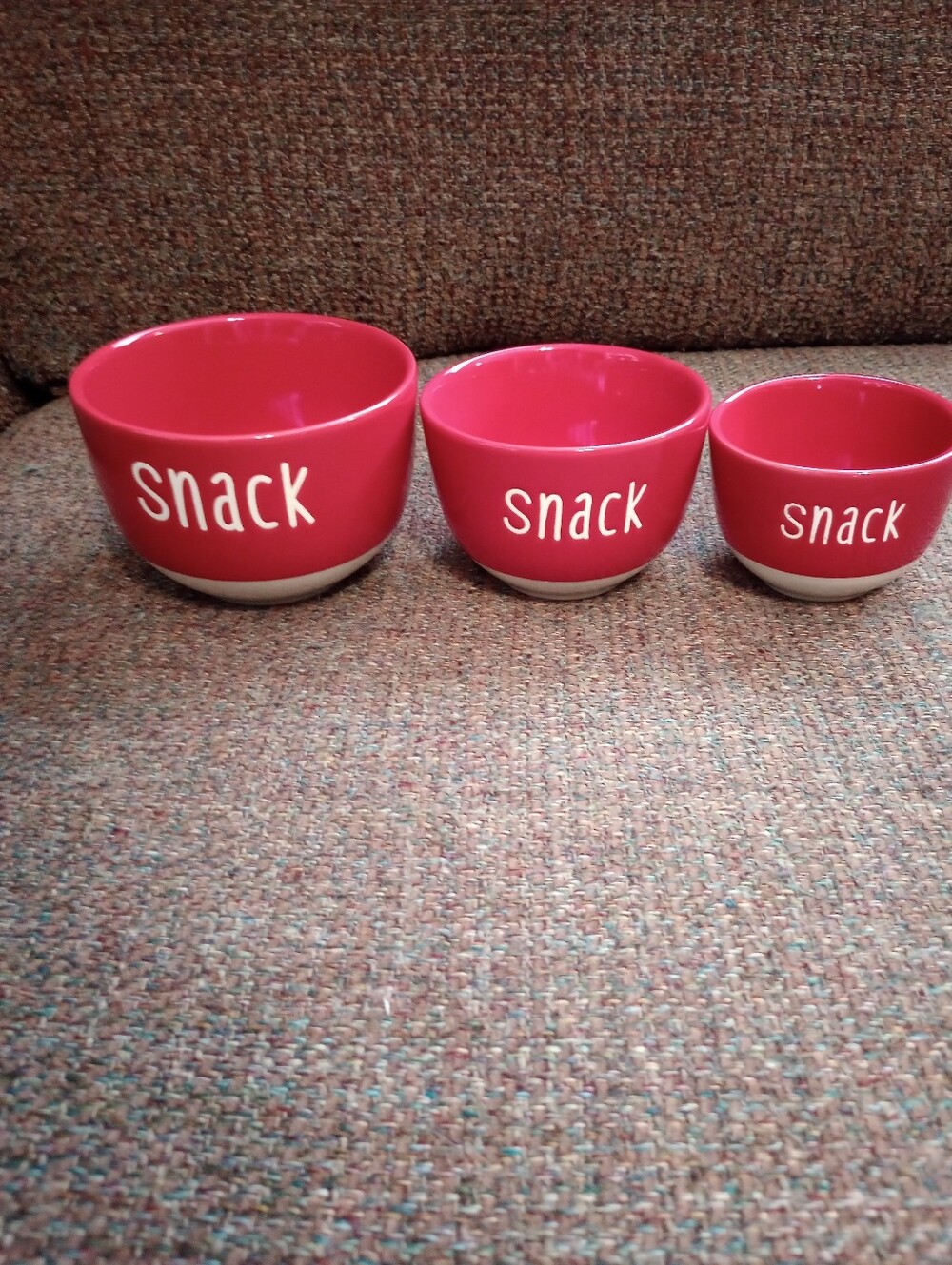 Tabletops Gallery 365 Ceramics Red Small "Snack" Nesting Bowls - Set of 3
